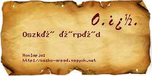 Oszkó Árpád névjegykártya