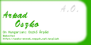 arpad oszko business card